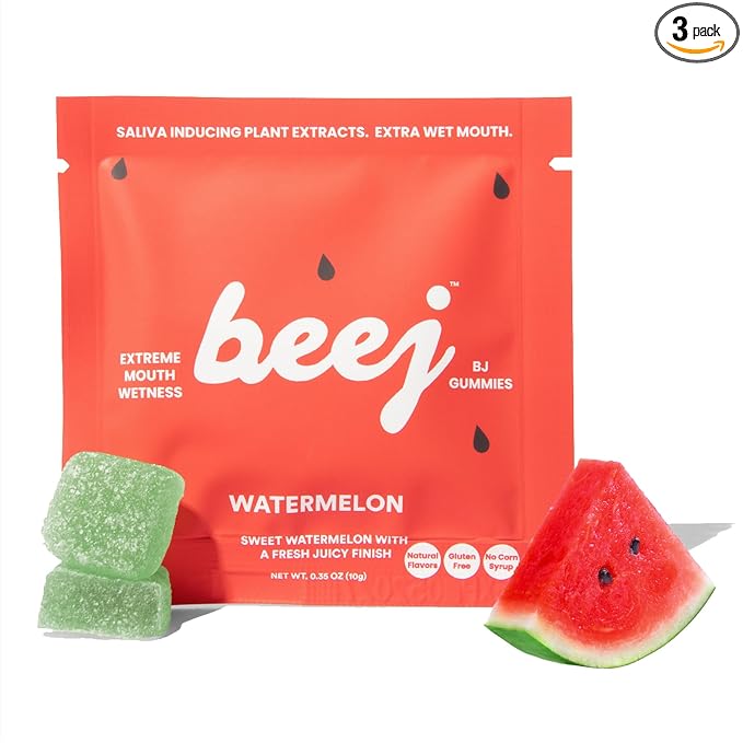 BJ Gummies, Candy For an Extra Wet Mouth.(3 pack), Watermelon