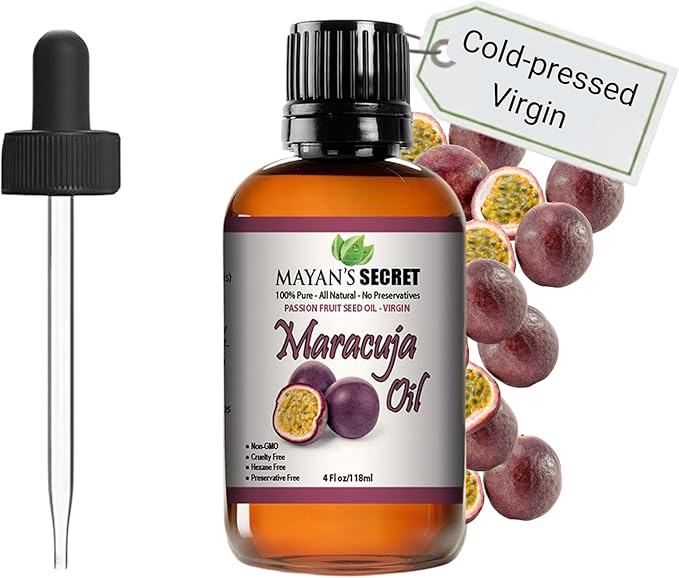 Pure Carrier and Essential Oils for Skin Care, Hair, Body Moisturizer for Face-Anti Aging Skin Care (Maracuja Oil (Passion Fruit), 4oz)