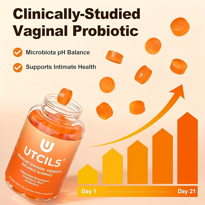 Liposomal Premium Feminine Balance Gummies, Advanced Women's Probiotic Gummies with Bromelain & Cranberry PACs - Triple-Targeted pH Balance Support, 30B CFU Shelf-Stable, Sugar Free 60 Count