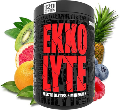 Ekkovision Ekkolyte Electrolytes &Minerals Powder, 50 MG Vitamin C & 155 MG Magnesium for Hydration Support, Essential Electrolytes for Women and Men, Fruit Punch, 120 Servings