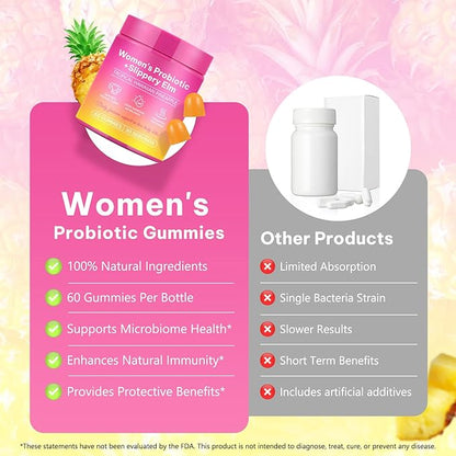 PH Balance for Women Gummies – Feminine Probiotic Gummies, Pineapple Flavor, Daily Support for pH Balance, Gut & Immune Health(1 Pack)