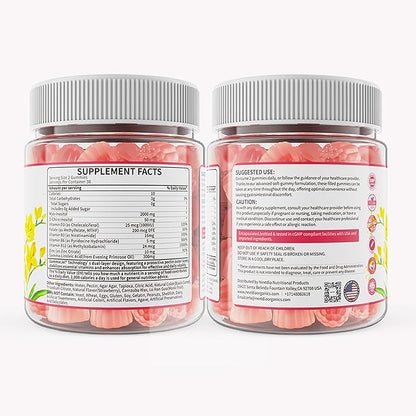 Inositol Gummies with Evening Primrose Oil for Women - 40:1 Ratio Myo-Inositol 2000mg & D-Chiro Inositol 50mg with Vit D3 B6 B12 & Zinc, Sugar-Free for Female Natural Balance & Wellness, Vegan (60ct)