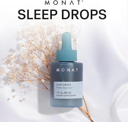 MONAT Sleep Drops Sleep Improvement Product – Herbal Support – Calming Bedtime Drops for Restorative – Relaxation for Stress & Frenetic Life – Natural Support Solution