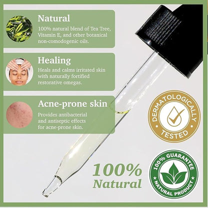 Purifect Tea Tree Oil Facial Serum for Skin - Tea Tree Essential Oil Serum for Face, Skin Clarity Support, Vitamin E for Antioxidant Support, Vegan Skincare, Cruelty Free - 1 fl oz