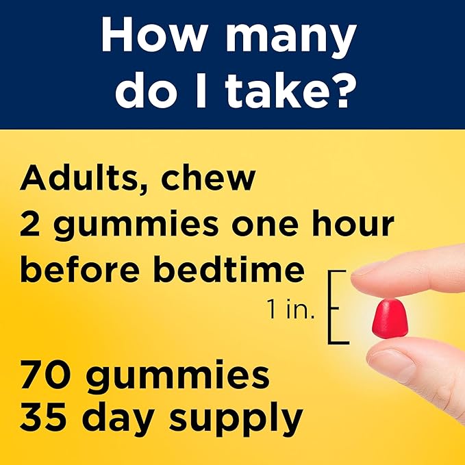 Nature Made Melatonin 10mg per serving Gummies for Adults, Maximum Strength Dosage Sleep Aid, 100% Drug Free, 70 Count Melatonin Gummies, 35 Day Supply