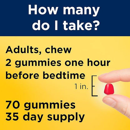 Nature Made Melatonin 10mg per serving Gummies for Adults, Maximum Strength Dosage Sleep Aid, 100% Drug Free, 70 Count Melatonin Gummies, 35 Day Supply