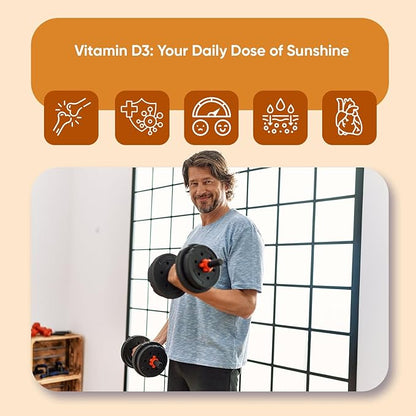 WeightWorld Vegan Vitamin D3 5000 IU Tablets for Bone & Immune Health - 240 Count - D3 Vitamin 125mcg - (8 Months Supply) VIT D Supplement for Women & Men - GMP-Approved - Gluten-Free - Non-GMO