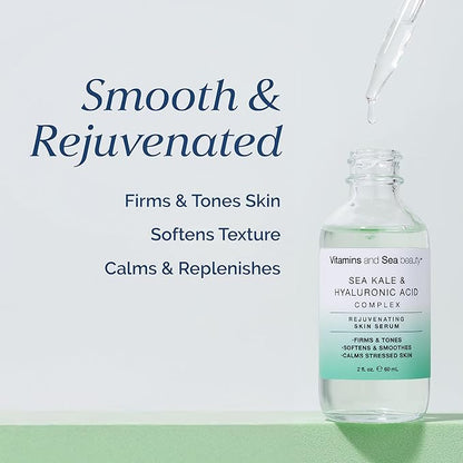 Rejuvenating Skin Serum with Sea Kale & Hyaluronic Acid – Hydrating & Calming Complex for Smooth, Radiant Skin – 2 fl oz