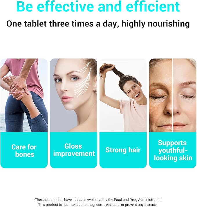 DrBioCare Collagen Peptides for Women, Beauty Vitamin & Mineral Supplement,Contains Vitamin D3, Probiotics for Women & Collagen Peptides,Vitamin B Complex,Vitamin E 60 Tablets