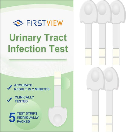 UTI Test Strips,Urinary Tract Infection Test Strips for Women, Men & Kids for UTI and Bladder, Detect Leukocytes and Nitrites,Results in 2 Minutes, Specialized Handle Design Easier use-5Pcs