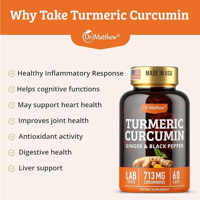 Turmeric Curcumin with Black Pepper. Turmeric and Ginger Supplement. 15X High Potency & Absorption Turmeric Capsules. Turmeric Curcumin Supplements 1000mg. Curcuma Capsules. Joint Support, 60 Pills.