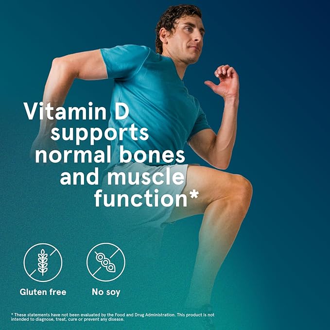 Puori Vitamin D3 Softgels, 2500 IU (62.5 mcg) - Fast Absorbing Vitamin D3 Supplements for Immune System Support, Bone Health & Density and Healthy Muscle Functions - Non-GMO & Gluten-Free - 240 Count
