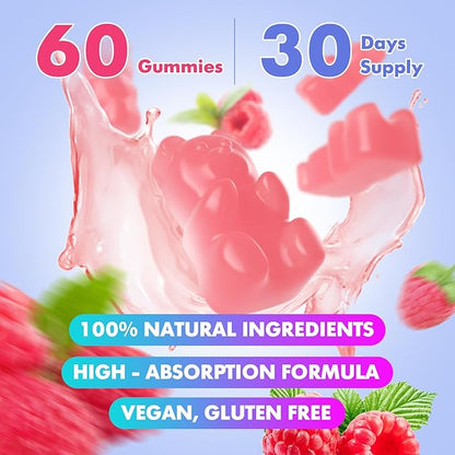 HMB and L-Leucine 3000mg with Calcium Gummies - Muscle Support & Recovery for Adults & Elderly, Vegan, Non-GMO, Gluten Free, 60 Gummies