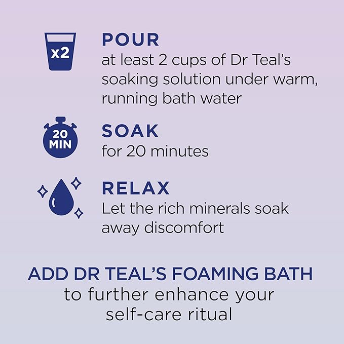 Dr Teal's Epsom Salt Soak, Lavender & Chamomile, 3 lbs | Pack of 2 | Sleep Blend | With Melatonin | Essential Oils
