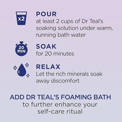 Dr Teal's Epsom Salt Soak, Lavender & Chamomile, 3 lbs | Pack of 2 | Sleep Blend | With Melatonin | Essential Oils