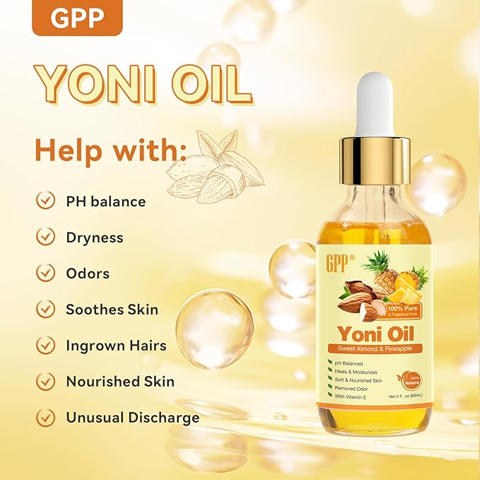 Yoni Oil Wash for Women pH Balance and Wetness, Feminine Oil Ingrown Hair, Nourishing, Moisturizing Formula for All Skin Types, Yoni Care with Vitamin E, Natural Yoni Wash(Pineapple)