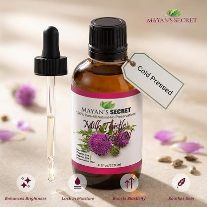 Mayan's Secret Milk Thistle Seed Oil Pure Cold Pressed Rich in Vitamin E and for Aging Skin