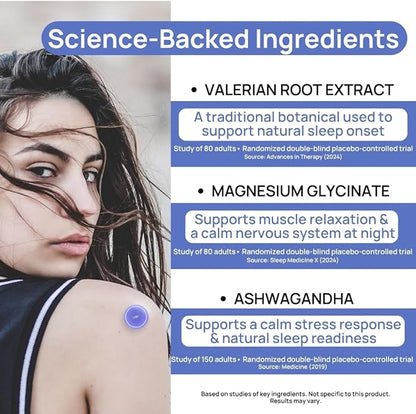 DUORI Sleep Patches for Adults - Valerian Root - Melatonin Free - Natural Sleep Aid with 5-HTP and Ashwagandha - 30 Patches