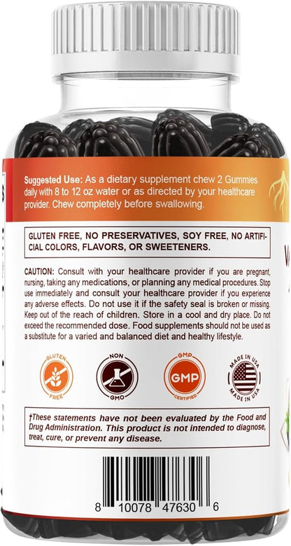 Vitamatic Valerian Root & Chamomile Gummies – Plant-Based Botanical Extract – Mixed Berry Flavor – Vegan, Non-GMO, Gluten-Free – Herbal Supplement – 60 Count