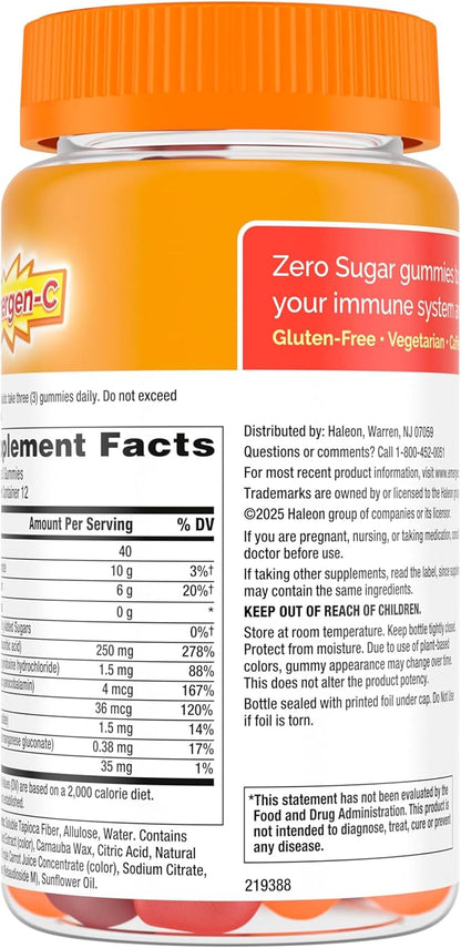 Emergen-C Zero Sugar Immune Support Adult Gummies 36 Count