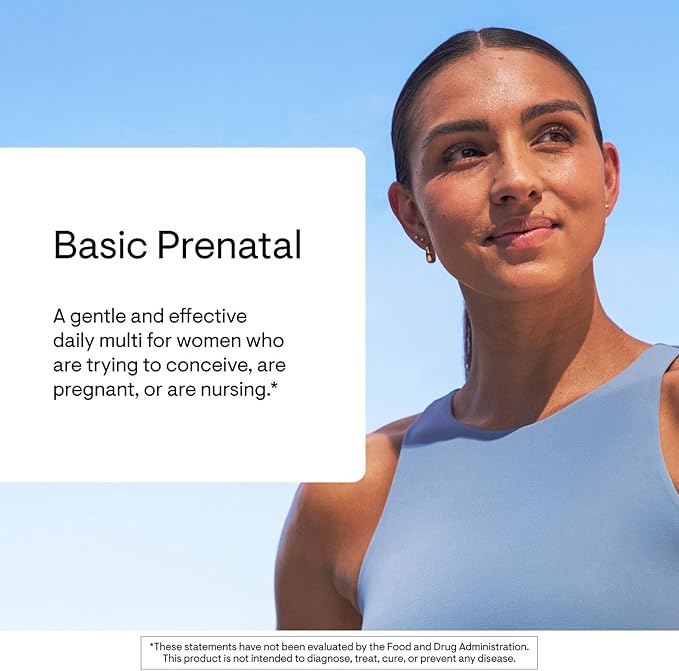 THORNE - Basic Prenatal - Well-Researched Folate Multi for Pregnant & Nursing Women - Includes 18 Vitamins & Minerals, Plus Choline - Third-Party Certified - Gluten, Dairy & Soy-Free - 30 Servings