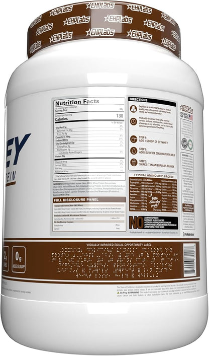 EHP Labs OxyWhey Whey Protein Isolate – 25g High Protein, Low Carb, Sugar Free Meal Replacement – Lean Whey Powder for Muscle Recovery – Non-GMO, Gluten Free – 25 Serves – Chocolate Caramel