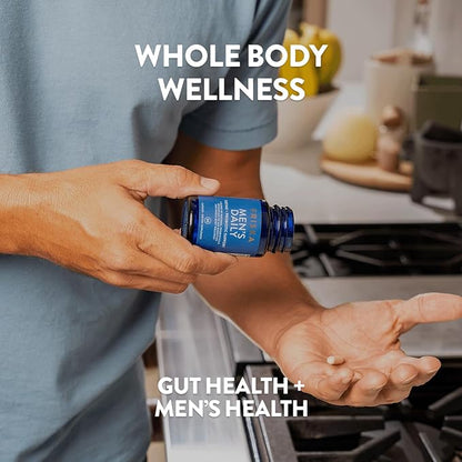 Friska Men’s Daily Gut Support - Digestive Enzymes, Probiotics to Help Break Down Foods, Supports Energy & Nutrient Absorption with Vitamins B6 & B12, 30 Capsules