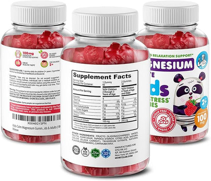 DR. MORITZ Sugar-Free Calm Magnesium Gummies for Kids and Adults - Non-GMO Magnesium Citrate Gummies - Raspberry Flavor - 1-Pack (180 Count)