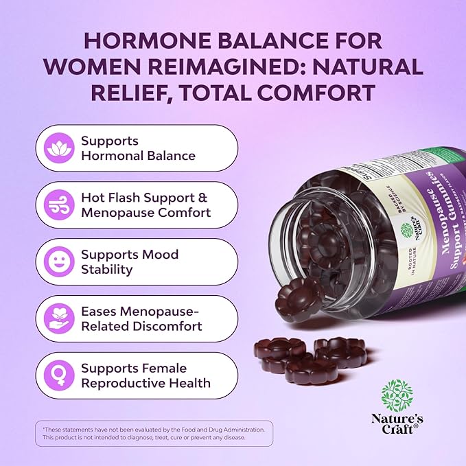 Womens Menopause Gummies with Dong Quai - Menopause Vitamins for Women with Ashwagandha - Holistic Support for Hot Flashes Night Sweats and Mood Swings - Pre & Post Supplements 60 Count - 3 Pack