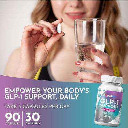 GLP-1 Support Supplement for Weight Loss - 32-in-1 with Probiotics for Fat Burn Boost Metabolism & Gut Health - Natural Daily Oral GLP1 Support for Women & Men - Vegan Gluten Free