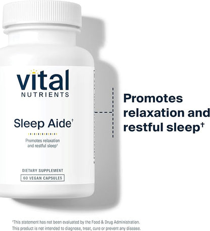 Vital Nutrients - Vegan Sleep Supplement - Promotes Relaxation and Restful Sleep - Natural for Adults - Soothing Lavender Scent - Gluten, Dairy, Soy Free - 60 Capsules