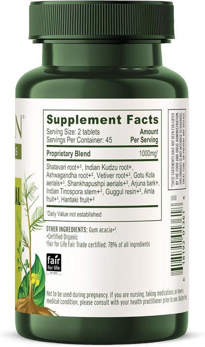 Banyan Botanicals Organic Women’s Natural Transition – Hot Flash & Night Sweats Relief – Cooling Support for Perimenopause & Menopause – with Shatavari & Ashwagandha – 90 Tablets – USDA Organic*