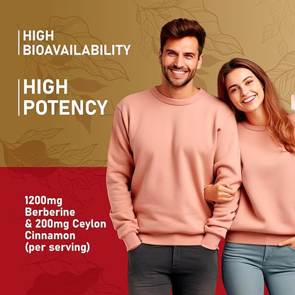Premium Berberine HCl Weight Loss Support Gummies - 1200 mg Berberine HCl with Ceylon Cinnamon Turmeric Milk Thistle Artichoke for Metabolism Appetite Support - Sugar Free Gluten Free