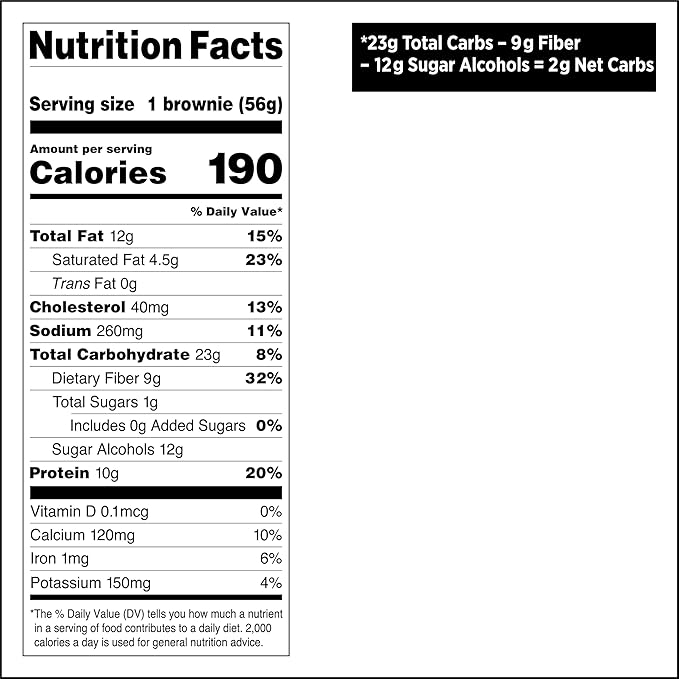 Quest Nutrition Bake Shop, Chocolate Brownies, 10g Protein, 2g Net Carbs, 1g Sugar, Protein Snack, 10 Count