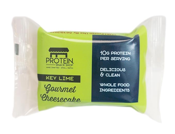 Low Carb Protein Cheesecake Bars | High Protein, Gluten-Free, Clean Ingredients Snack Bars (8, Key Lime)