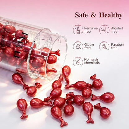 HKH Peptide Serum Capsules for Face: 48 Caps Anti-Aging & Firming Skin with Astaxanthin and Niacinamide - Antioxidant Serum for Smoothing Fine Lines - Even Tone for 30+ Women - Travel-Friendly