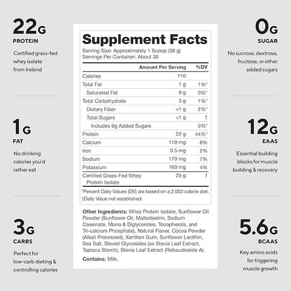LEGION Whey+ Protein Whey Isolate from Grass Fed Cows (Mocha Cappuccino, 30 Servings) - Whey Protein Isolate Powder Low Calorie, Non-GMO Sugar Free, Lactose and Gluten Free, All Natural Protein Powder