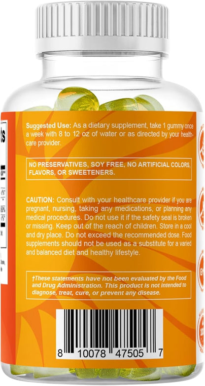 Vitamatic Sugar Free Vitamin D3 50,000 IU Weekly Supplement - 120 Pectin Based Gummies - Vitamin D Capsules for Bones, Teeth, and Immune Support (50000 IU)