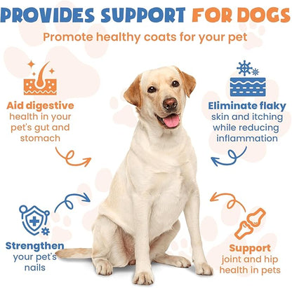 Collagen for Dogs,4.22oz (120ml) Liquid Collagen for Dogs,Enhances Joint Support,Flexibility,Cartilage and Mobility,Relieves Itching in Allergic,Liquid Drops Suitable for Cats and No Side Effects