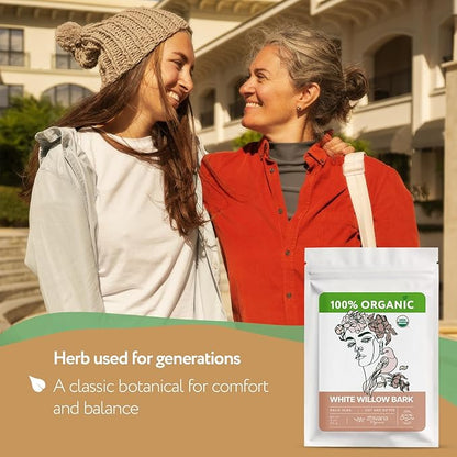 Organic White Willow Bark Tea (4 oz.) – White Willow Bark Herb for Cold Infusions, Decoctions & Herbal Use - Traditionally Used for Occasional Tension & Discomfort