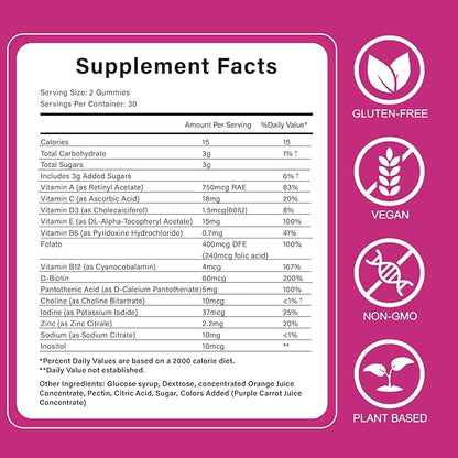 Natural Fibroid Gummies to Get Pregnant Fast for Women, Fertility Gummy Hormone Balance & Conception Support, Shrink Ovarian Cysts and Womb Detox Uterus Cleanse Candy, PCOS Vitamins Minerals