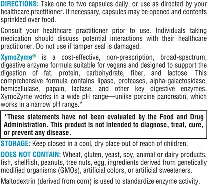XYMOGEN XymoZyme - Digestive Enzymes for Women and Men with Protease & Bromelain - Acid Resistant, Vegan Digestive Enzymes for Gut Health & Bloating Relief (120 Capsules)