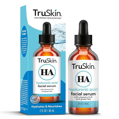 TruSkin Hyaluronic Acid Serum for Face – 7 Ultra-Hydrating Ingredients – Moisturizing & Plumping Facial Serum for Smooth, Healthy-Looking Skin, 2 Fl Oz