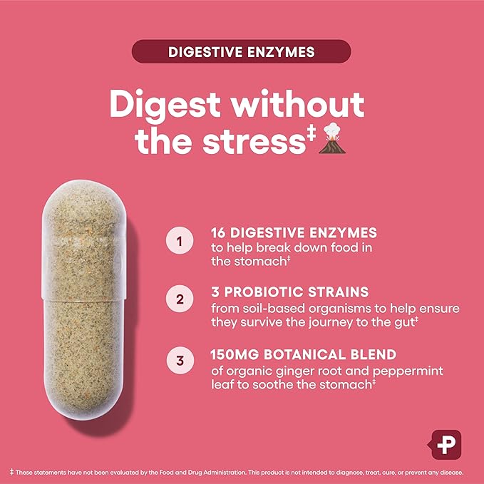 Physician's CHOICE Digestive Enzymes for Bloating & Digestion - 16 Enzymes with Organic Prebiotics & Probiotics for Gut & Digestive Health - Meal Time Discomfort Relief - Dual Action Support - 180 CT