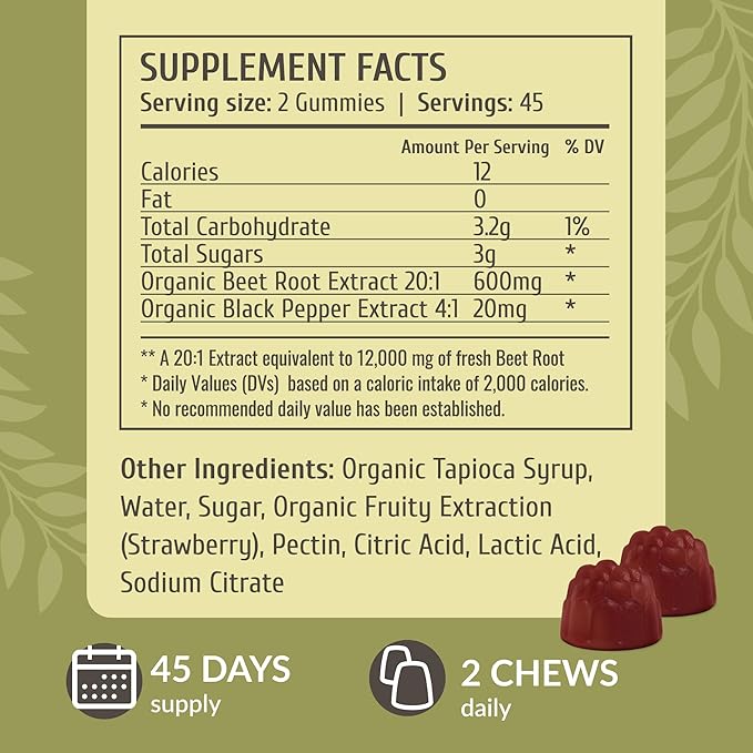 HERBAMAMA Beet Root Gummies - 12000mg Red Beets with Black Pepper Extract for Overall Support - Vegan, Non-GMO Antioxidant Supplement - 90 Pectin-Based Strawberry-Flavored Chews
