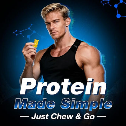duwhot Whey Protein Gummies Sugar Free, Low Calorie 8g Protein Per Serving, Easy to Take Snacks for Men & Women, Lemon Flavor, 1 Month Supply, 120 Chews