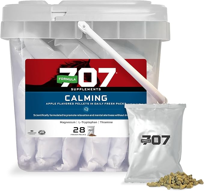 Formula 707 Calming Equine Supplement, Daily Fresh Packs – Enhanced Focus for Horses – L-Tryptophan, Thiamine & Magnesium