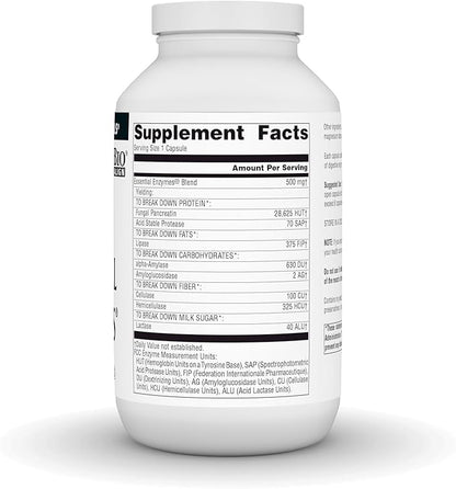 Source Naturals Essential Enzymes 500mg, Bio-Aligned Multiple Enzyme Supplement Herbal Defense for Digestion, Gas, Constipation & Bloating Relief - Digestive Aid* - 360 Capsules, 360 Servings