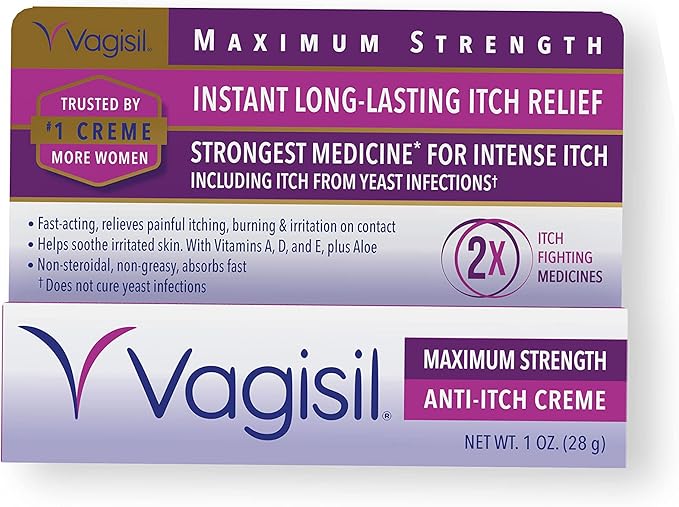 Vagisil Maximum Strength Feminine Anti-Itch Cream with Benzocaine for Women & Feminine Wash for Intimate Area Hygiene, Odor Block, Gynecologist Tested, Hypoallergenic, 12 oz, (Pack of 1)