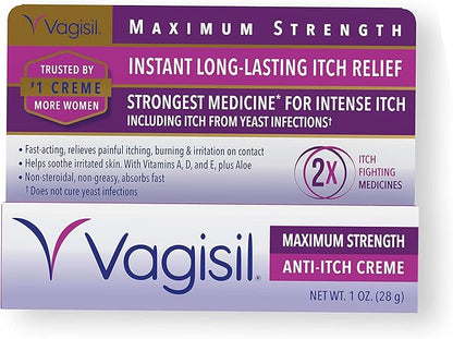 Vagisil Maximum Strength Feminine Anti-Itch Cream with Benzocaine for Women & Feminine Wash for Intimate Area Hygiene, Odor Block, Gynecologist Tested, Hypoallergenic, 12 oz, (Pack of 1)